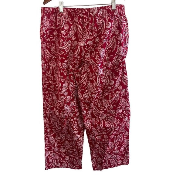 Liz‎ Claiborne Pajama Pants Womens XL Red Floral Sleepwear Cotton Straight Leg - Picture 3 of 8